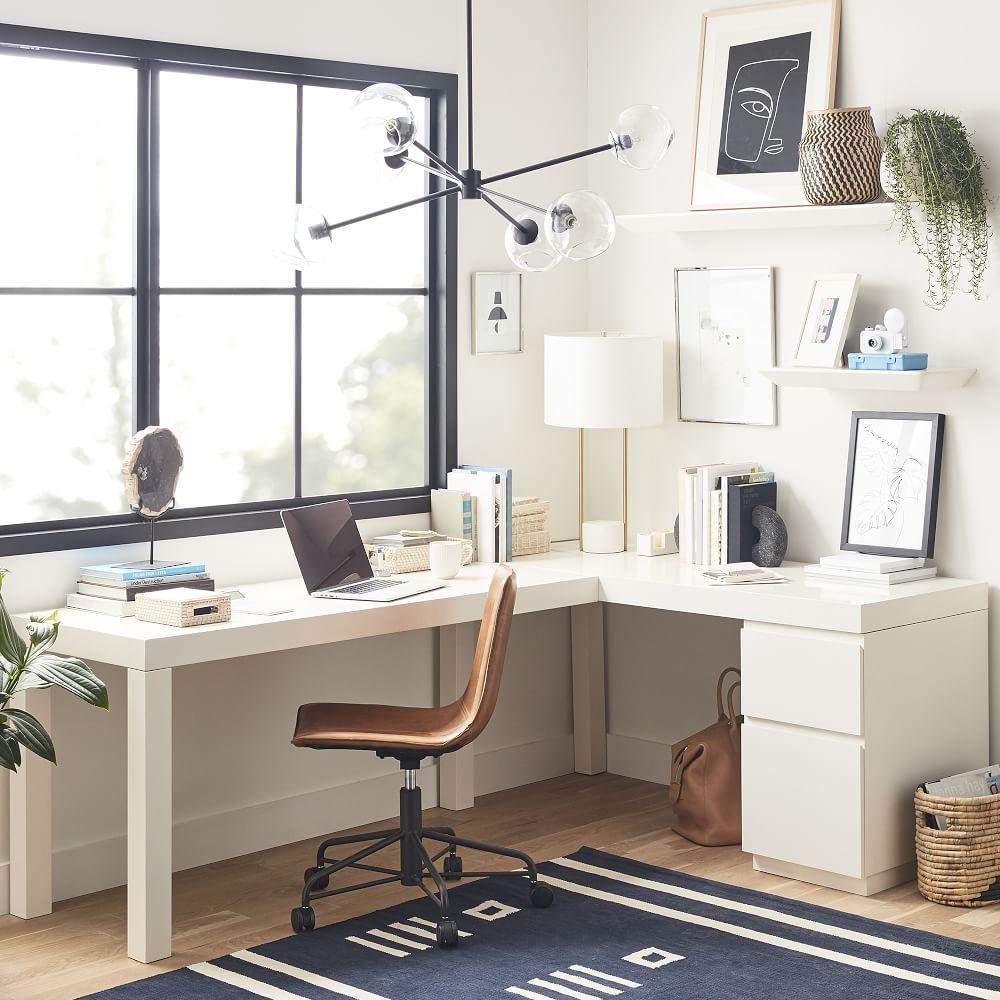 West elm slope clearance leather office chair